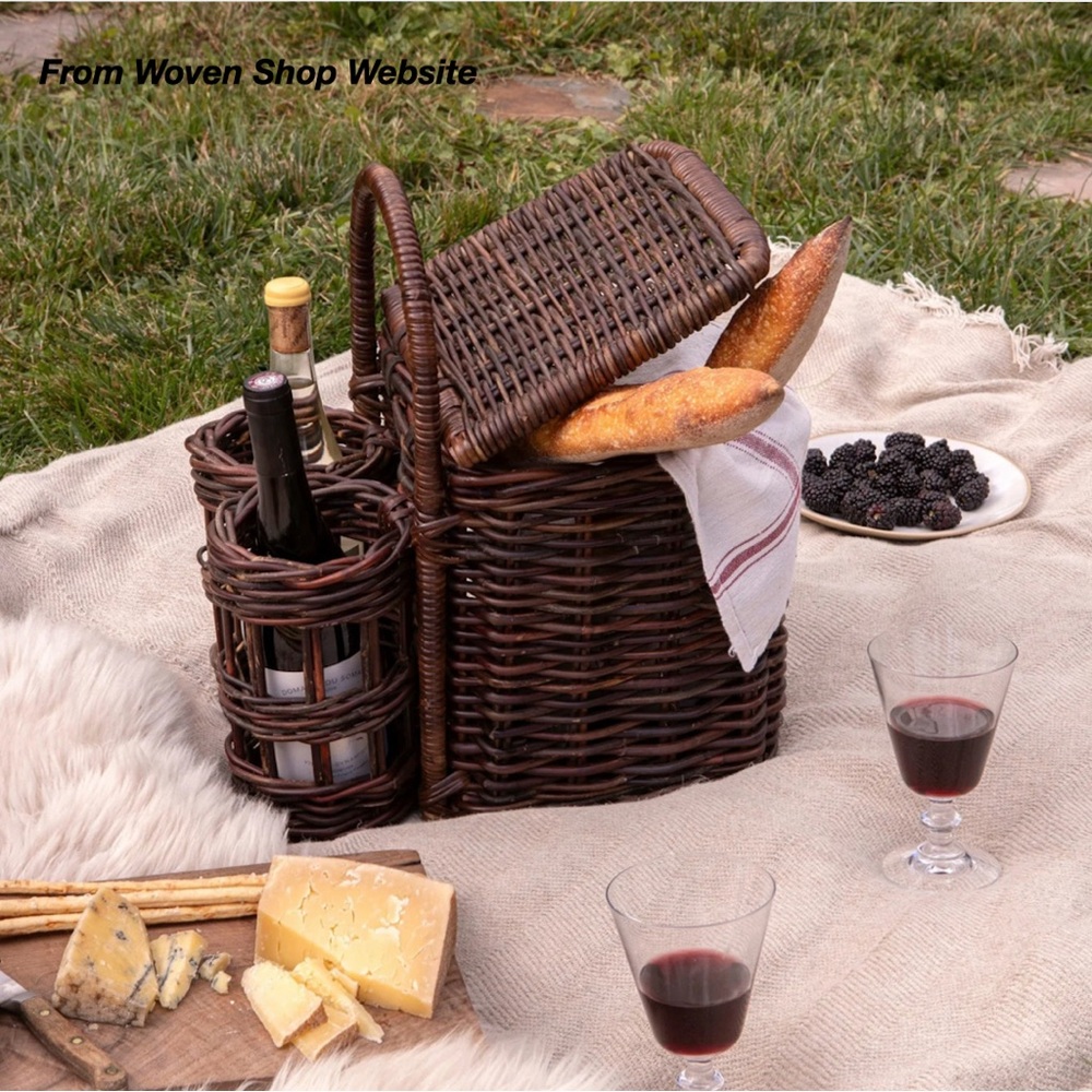 NWOT: WOVEN SHOP APERO WINE & CHEESE PICNIC BASKET (O/S)